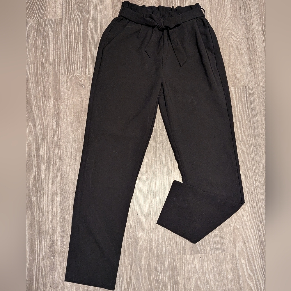 SHINESTAR | paperbag belt tie trousers